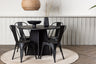 Bootcut Matbord med Tempe Stolarna – Bord: ⌀110 Stol: 53x85x45