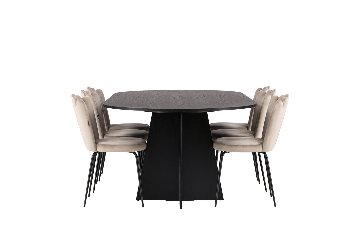 Bootcut Matbord med Limhamn Stolarna – Bord: 75x230x115 Stol: 42x82x44