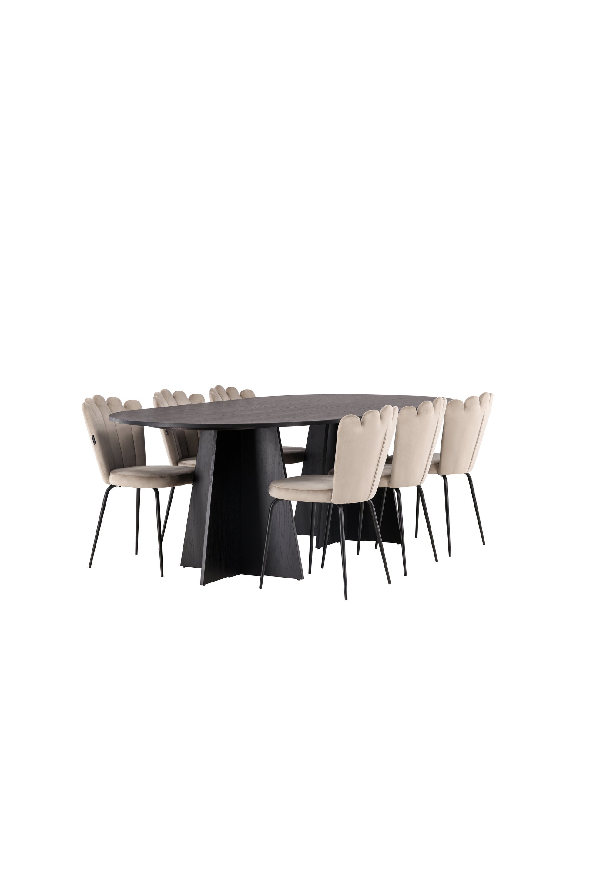Bootcut Matbord med Limhamn Stolarna – Bord: 75x230x115 Stol: 42x82x44