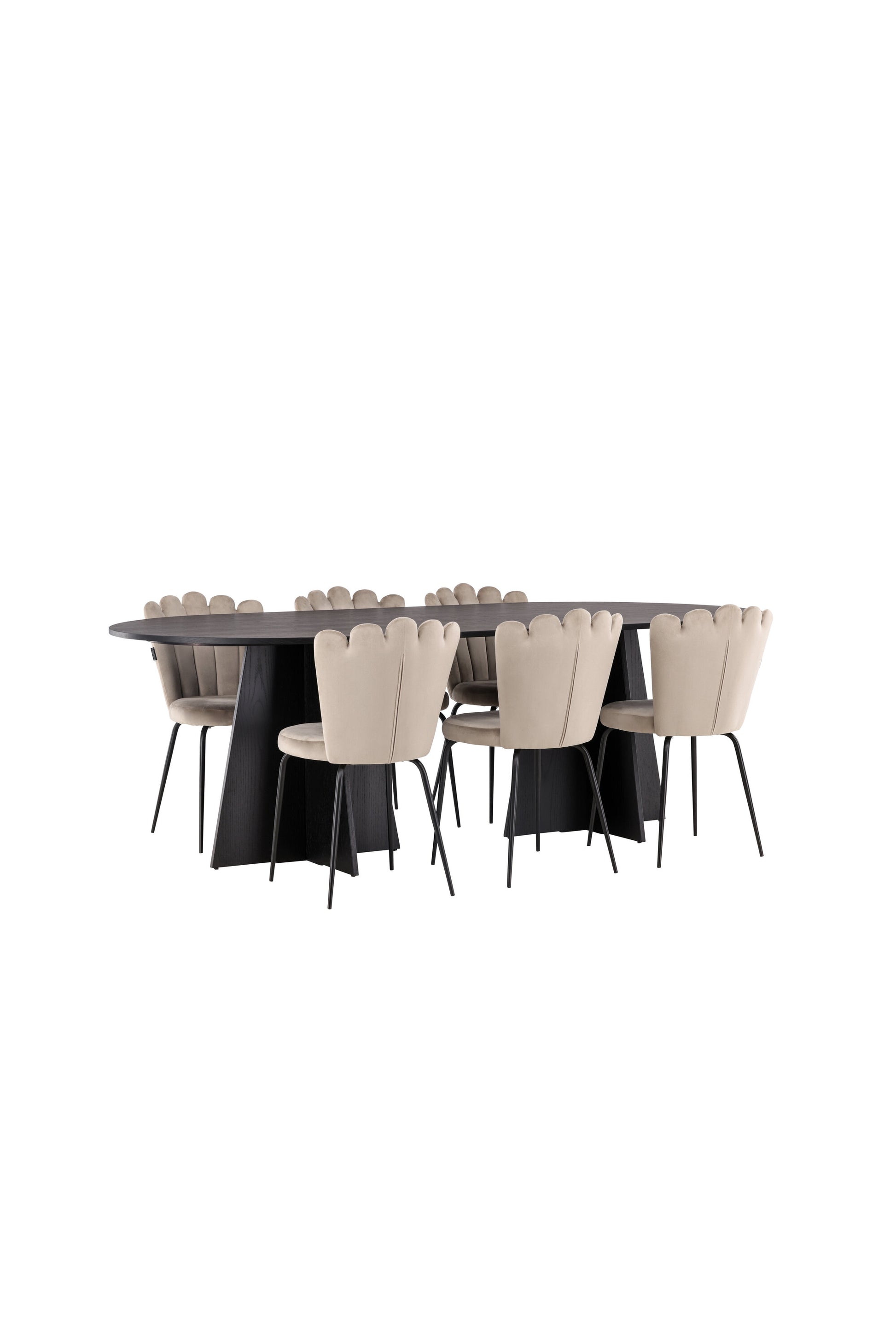 Bootcut Matbord med Limhamn Stolarna – Bord: 75x230x115 Stol: 42x82x44
