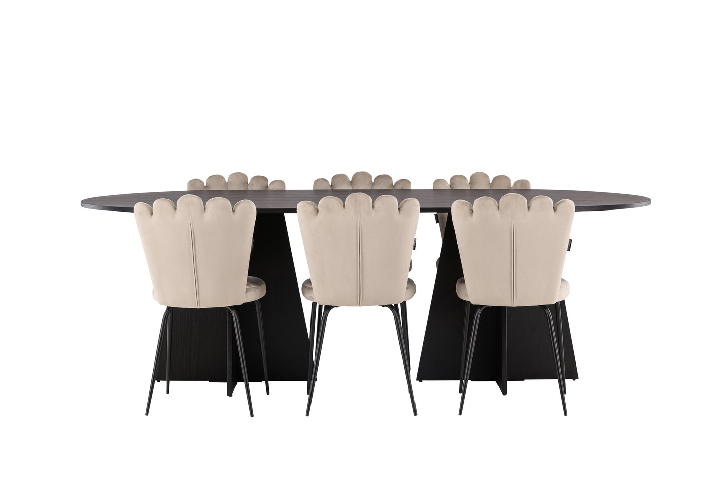 Bootcut Matbord med Limhamn Stolarna – Bord: 75x230x115 Stol: 42x82x44