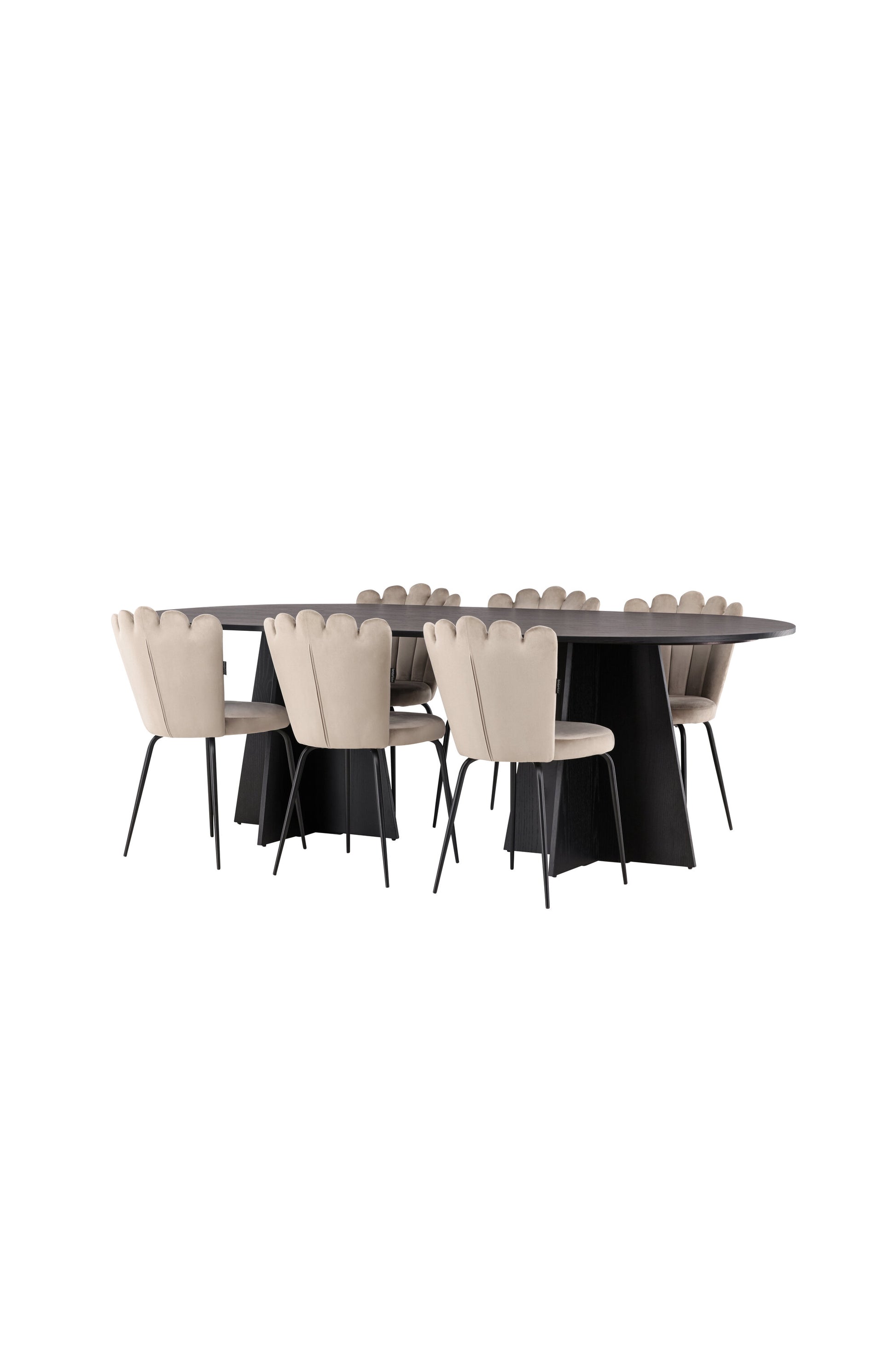 Bootcut Matbord med Limhamn Stolarna – Bord: 75x230x115 Stol: 42x82x44