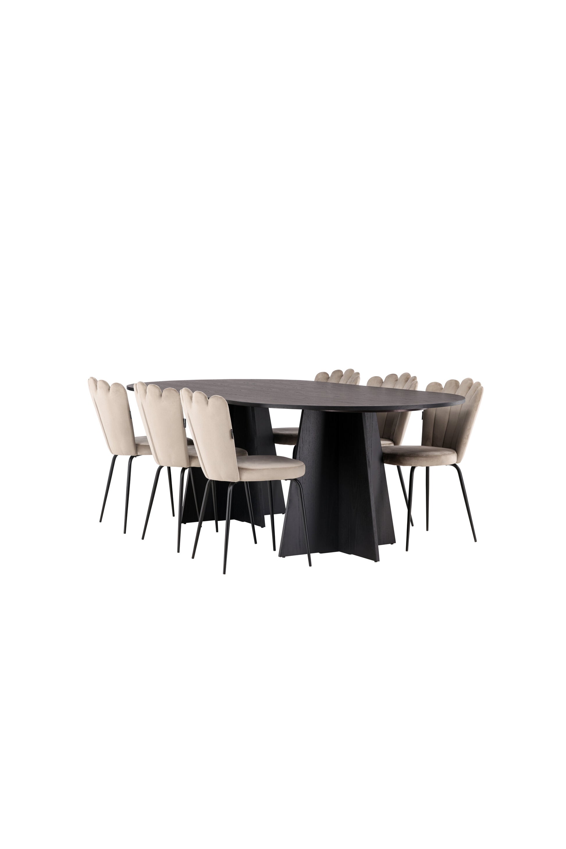 Bootcut Matbord med Limhamn Stolarna – Bord: 75x230x115 Stol: 42x82x44