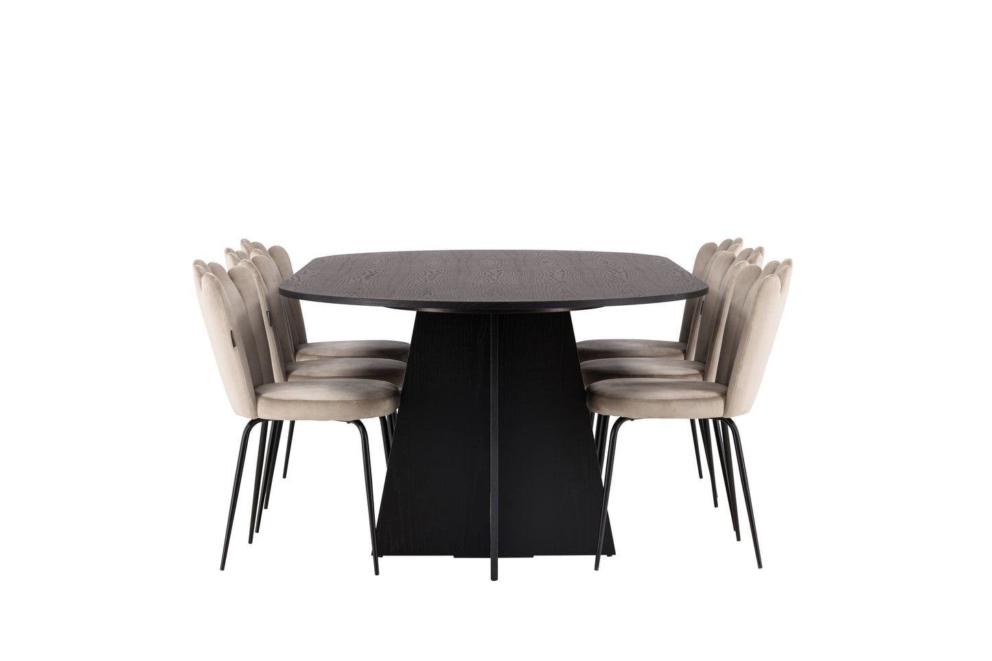 Bootcut Matbord med Limhamn Stolarna – Bord: 75x230x115 Stol: 42x82x44