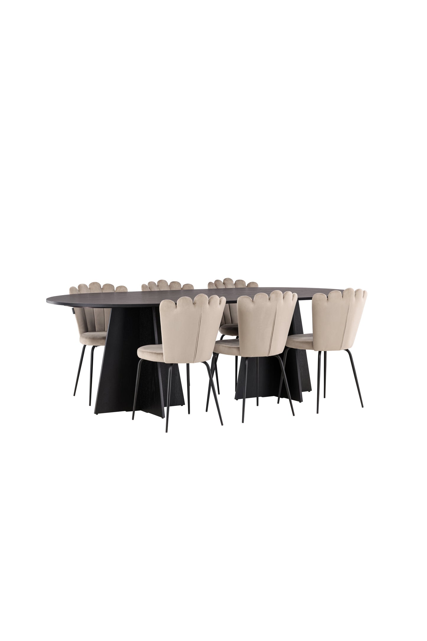 Bootcut Matbord med Limhamn Stolarna – Bord: 75x230x115 Stol: 42x82x44