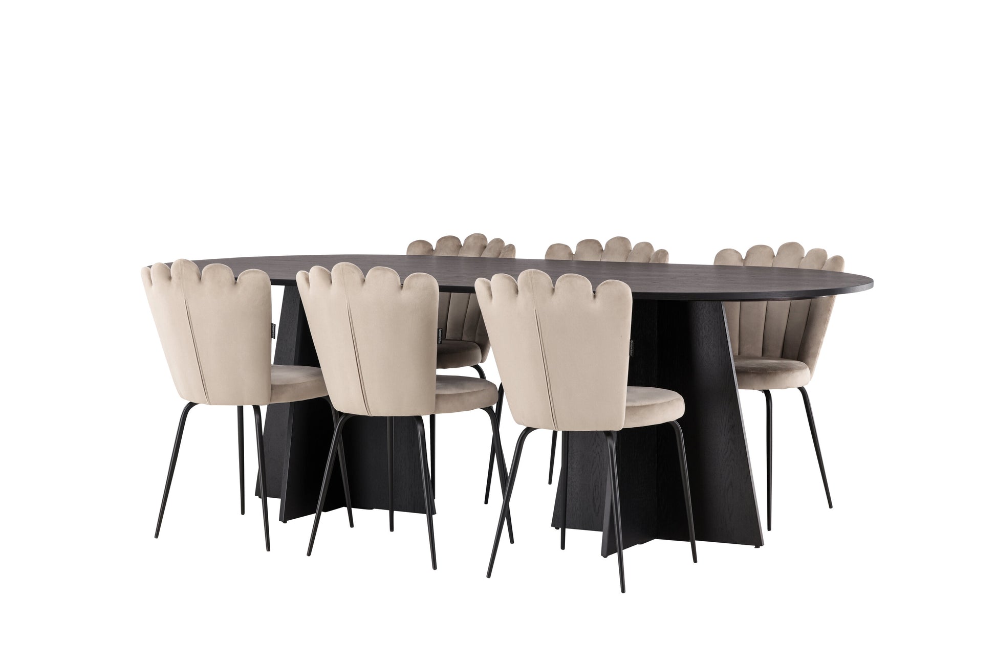 Bootcut Matbord med Limhamn Stolarna – Bord: 75x230x115 Stol: 42x82x44