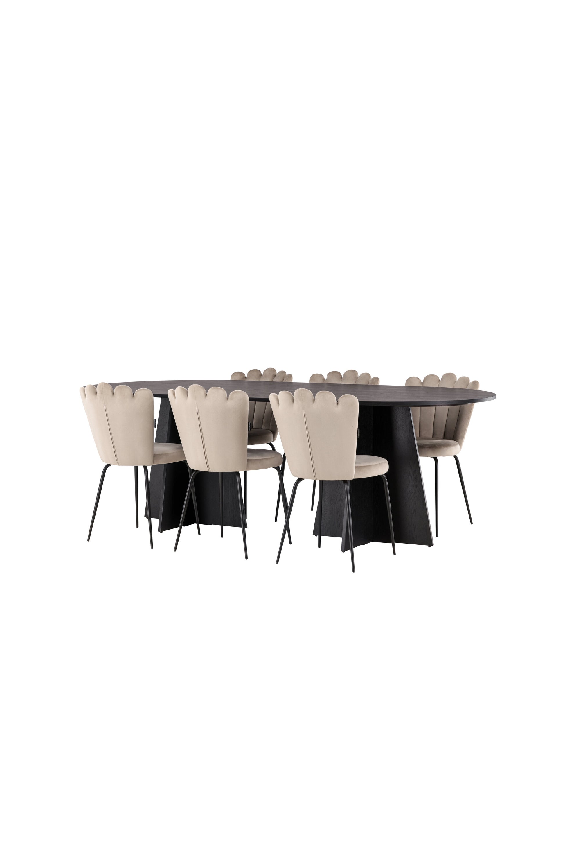 Bootcut Matbord med Limhamn Stolarna – Bord: 75x230x115 Stol: 42x82x44