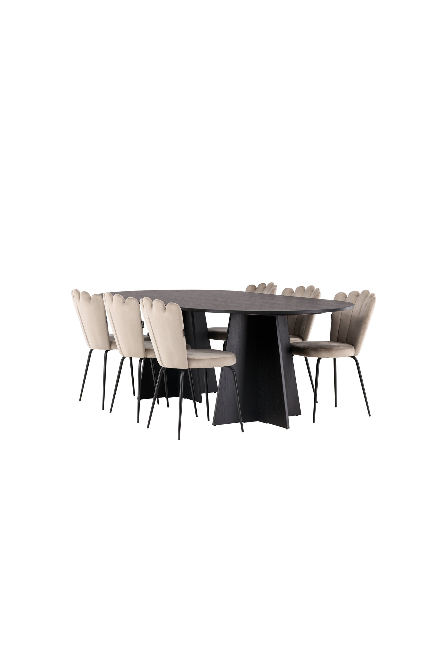 Bootcut Matbord med Limhamn Stolarna – Bord: 75x230x115 Stol: 42x82x44