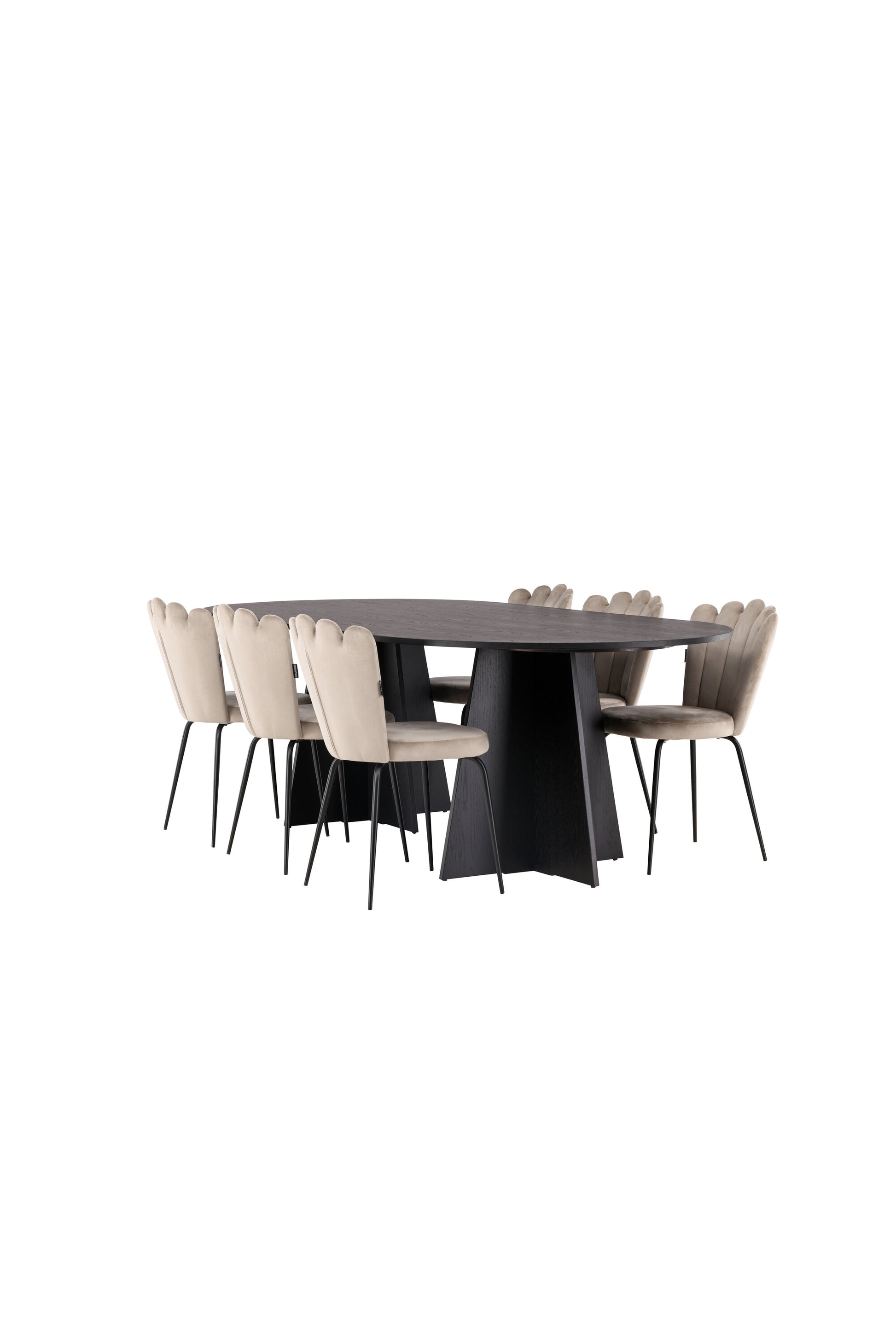 Bootcut Matbord med Limhamn Stolarna – Bord: 75x230x115 Stol: 42x82x44