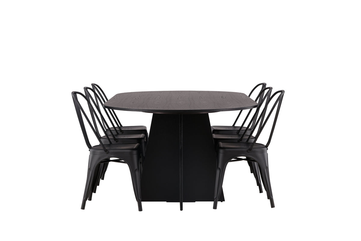 Bootcut Matbord med Tempe Stolarna – 115x230
