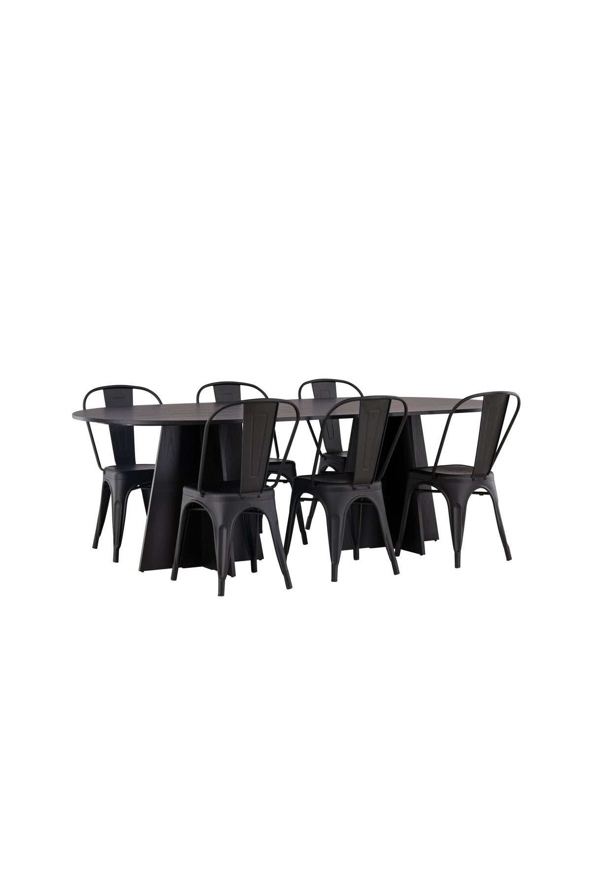 Bootcut Matbord med Tempe Stolarna – 115x230