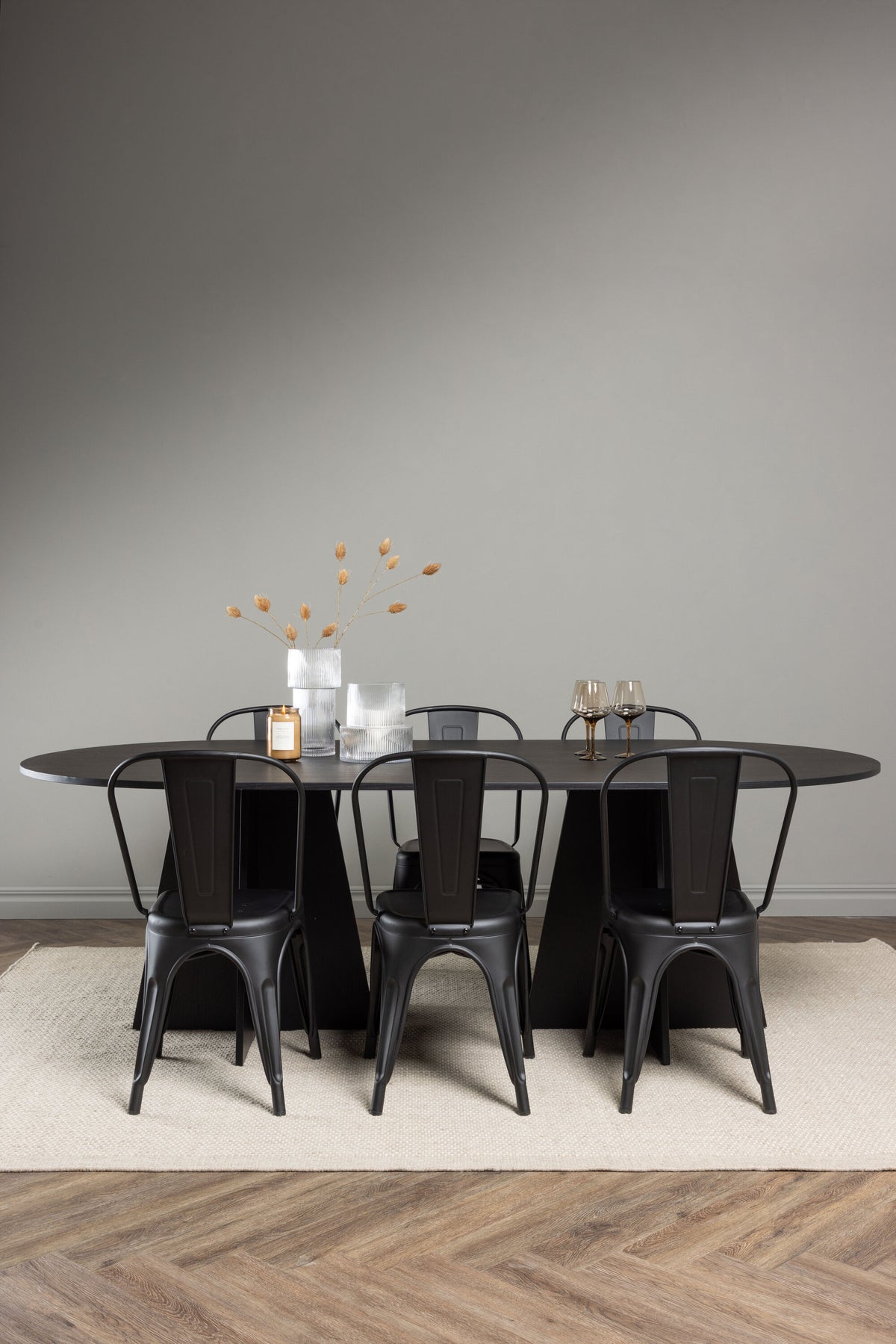 Bootcut Matbord med Tempe Stolarna – 115x230