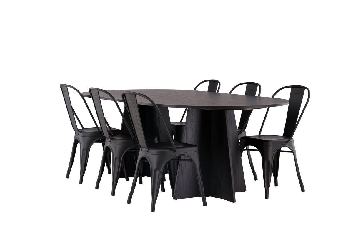 Bootcut Matbord med Tempe Stolarna – 115x230