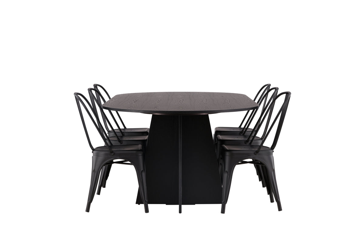 Bootcut Matbord med Tempe Stolarna – 115x230