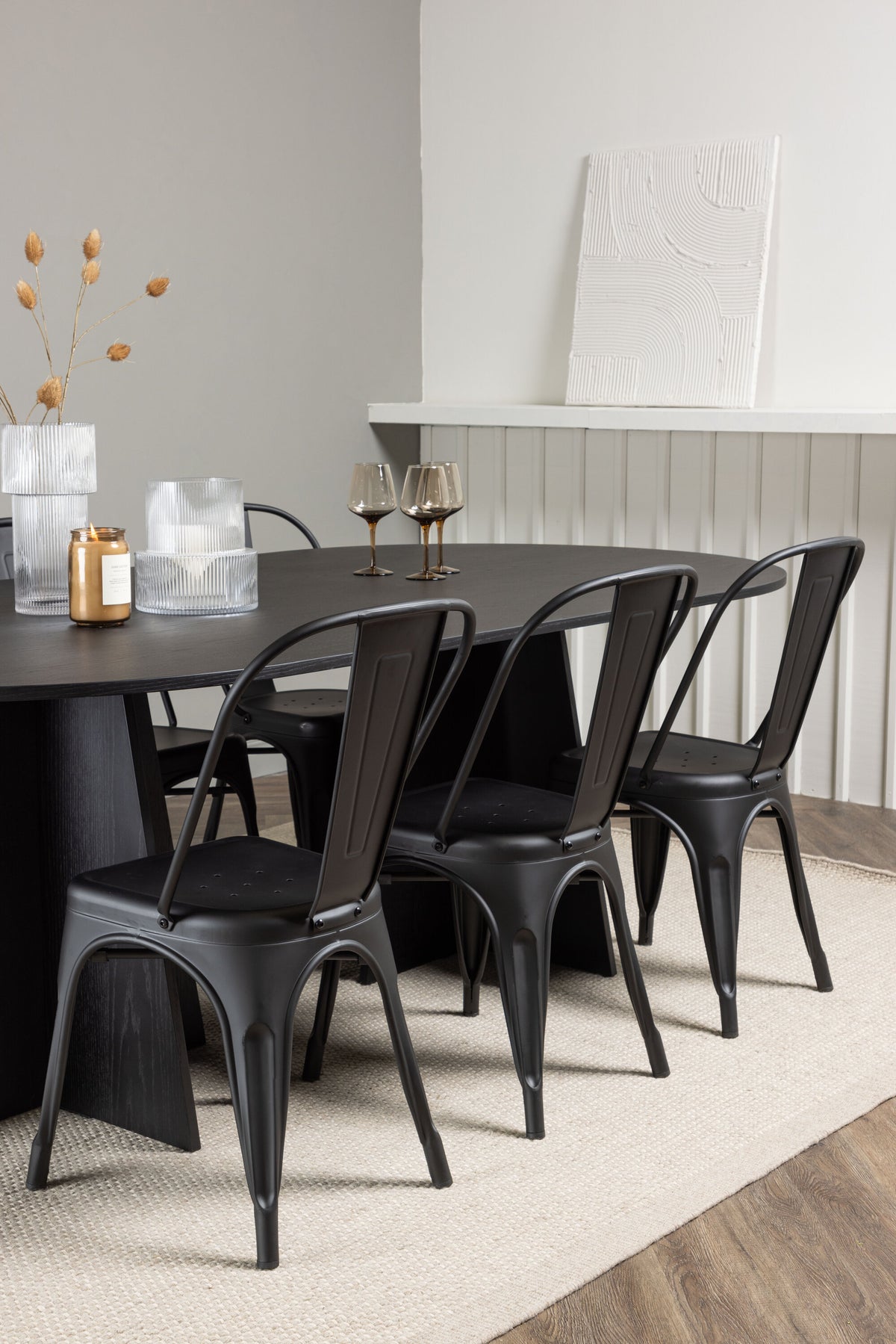 Bootcut Matbord med Tempe Stolarna – 115x230