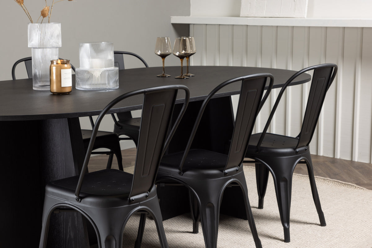 Bootcut Matbord med Tempe Stolarna – 115x230