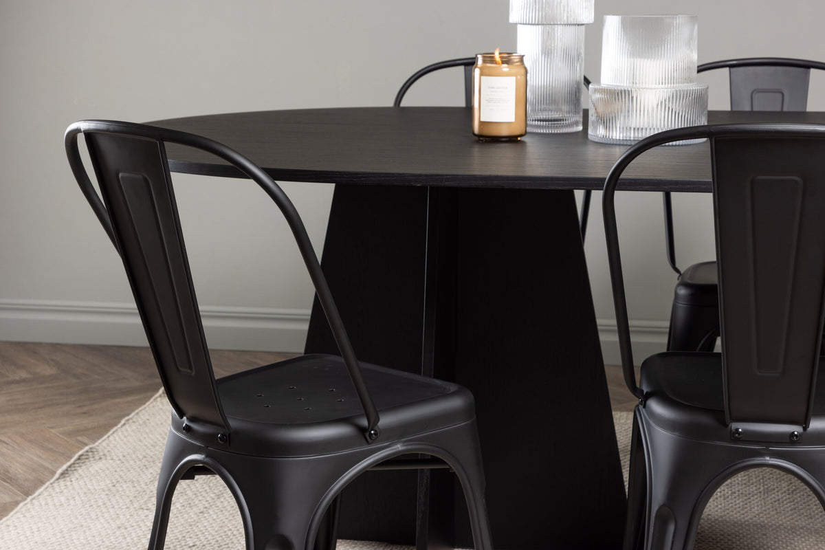 Bootcut Matbord med Tempe Stolarna – 115x230