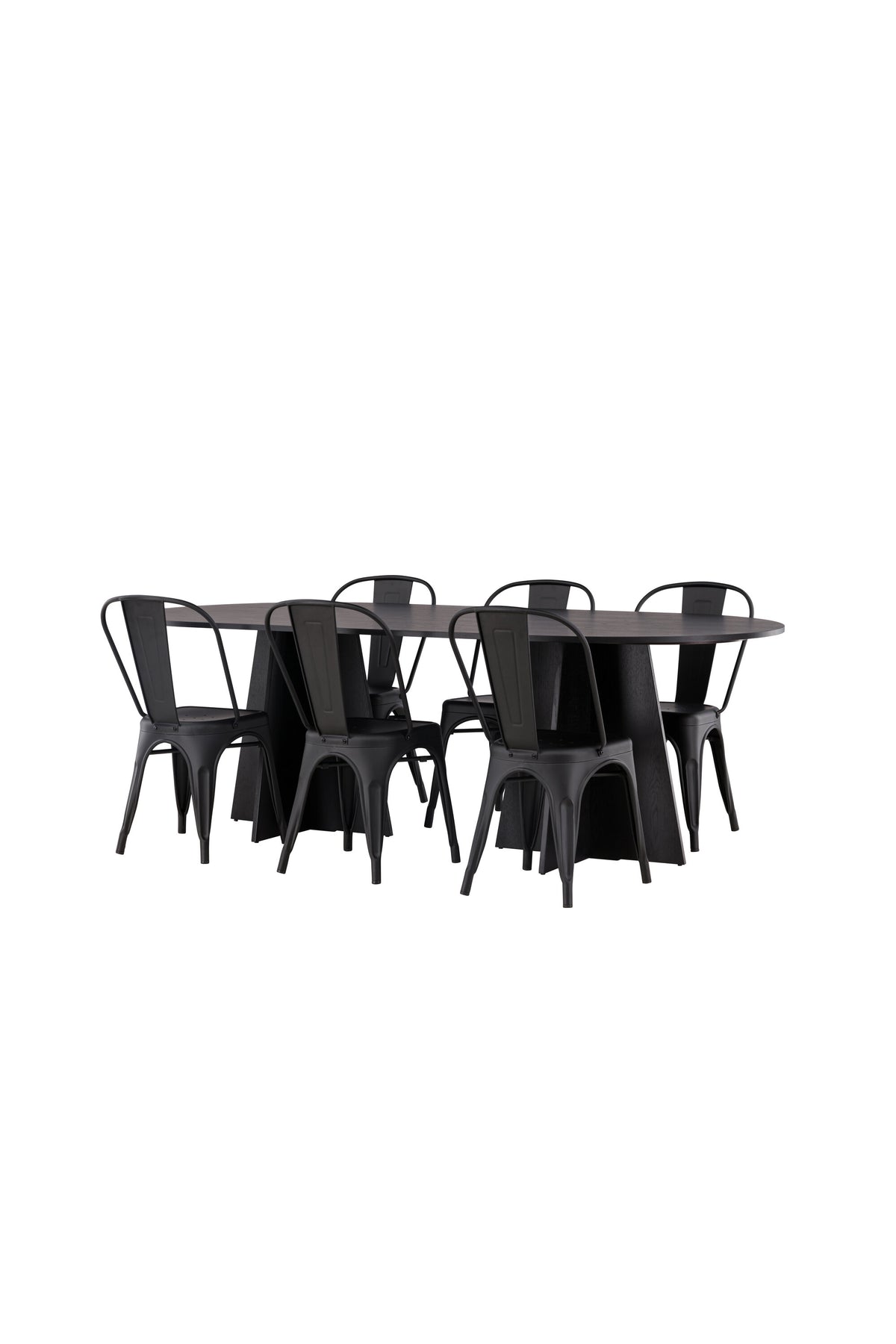 Bootcut Matbord med Tempe Stolarna – 115x230