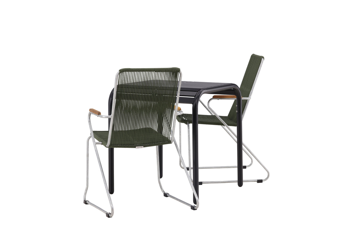 Borneo Rektangulär Matgrupp – Bord: 75x70x70 Stol: 63x93x60