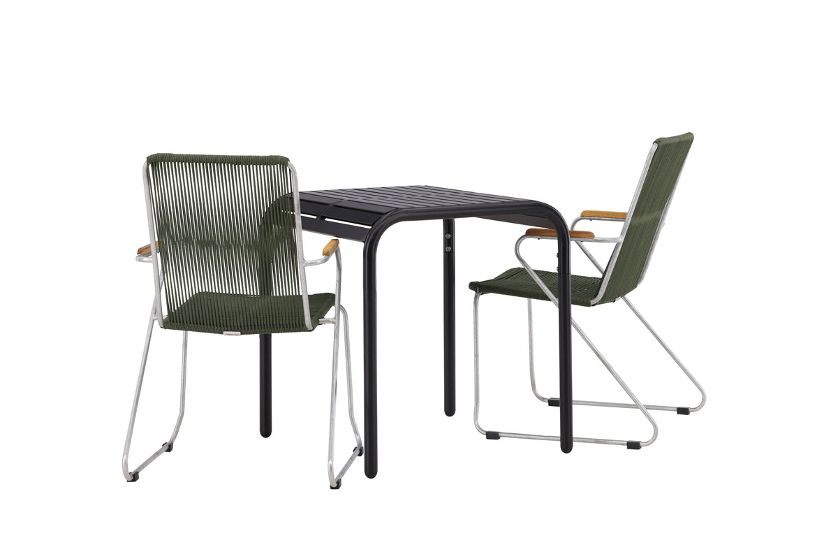 Borneo Rektangulär Matgrupp – Bord: 75x70x70 Stol: 63x93x60