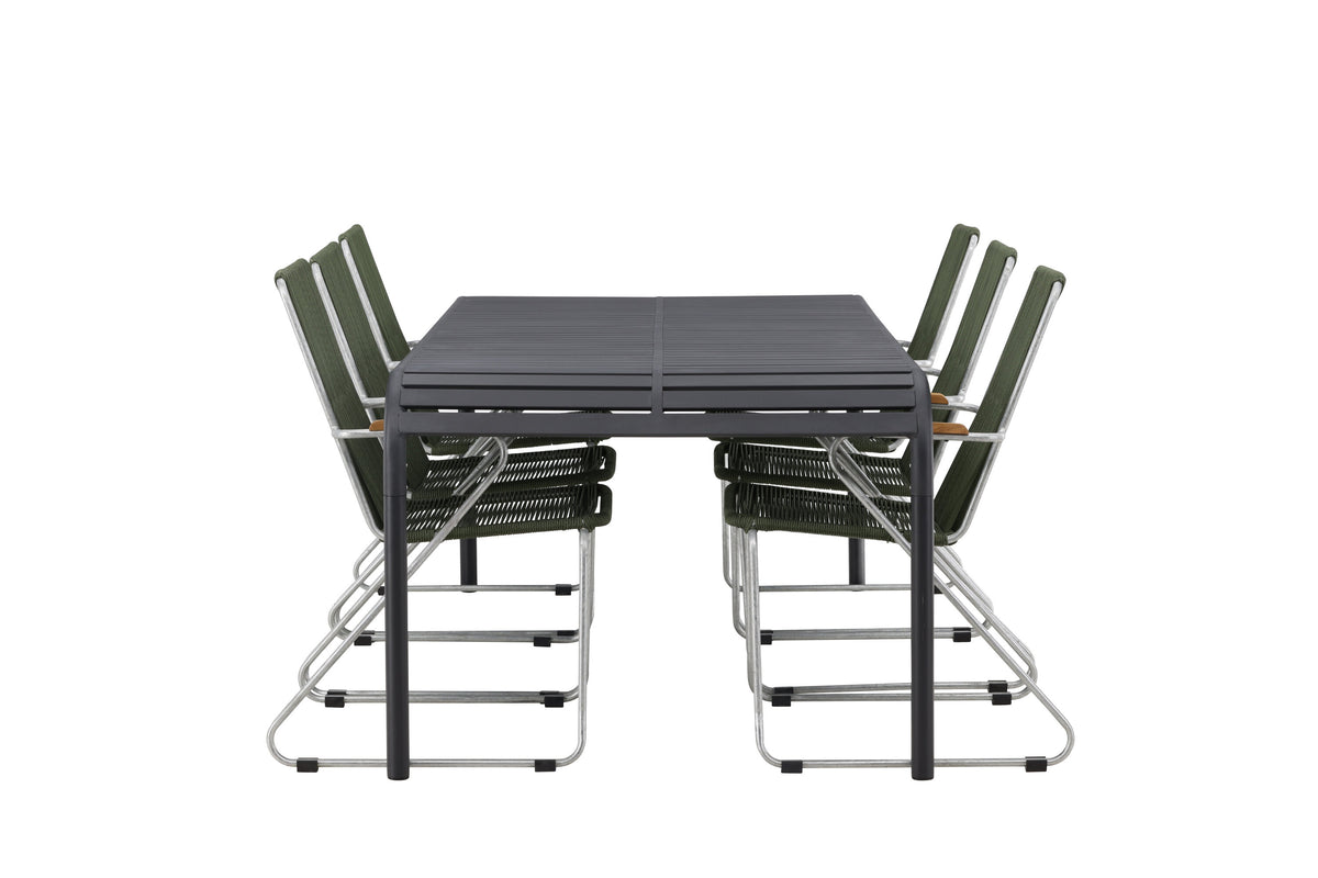 Borneo Matbord med Bois Stolarna – Bord: 75x200x100 Stol: 63x93x60