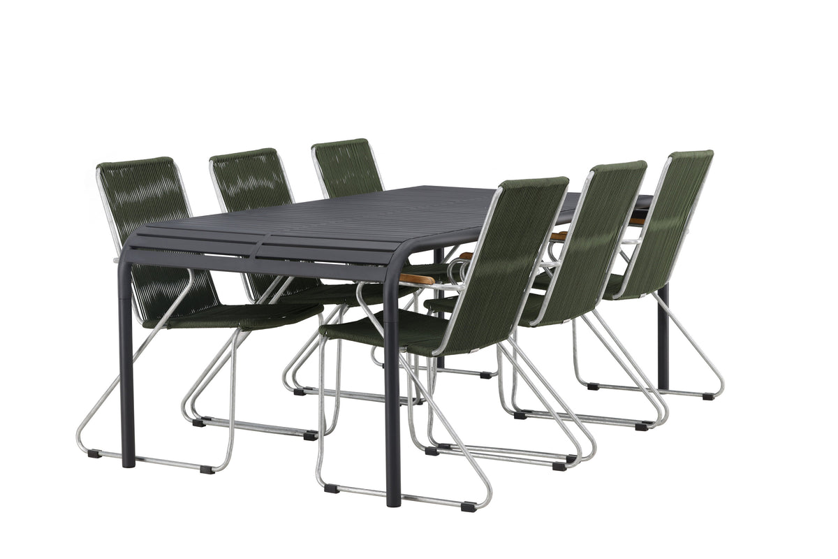 Borneo Matbord med Bois Stolarna – Bord: 75x200x100 Stol: 63x93x60