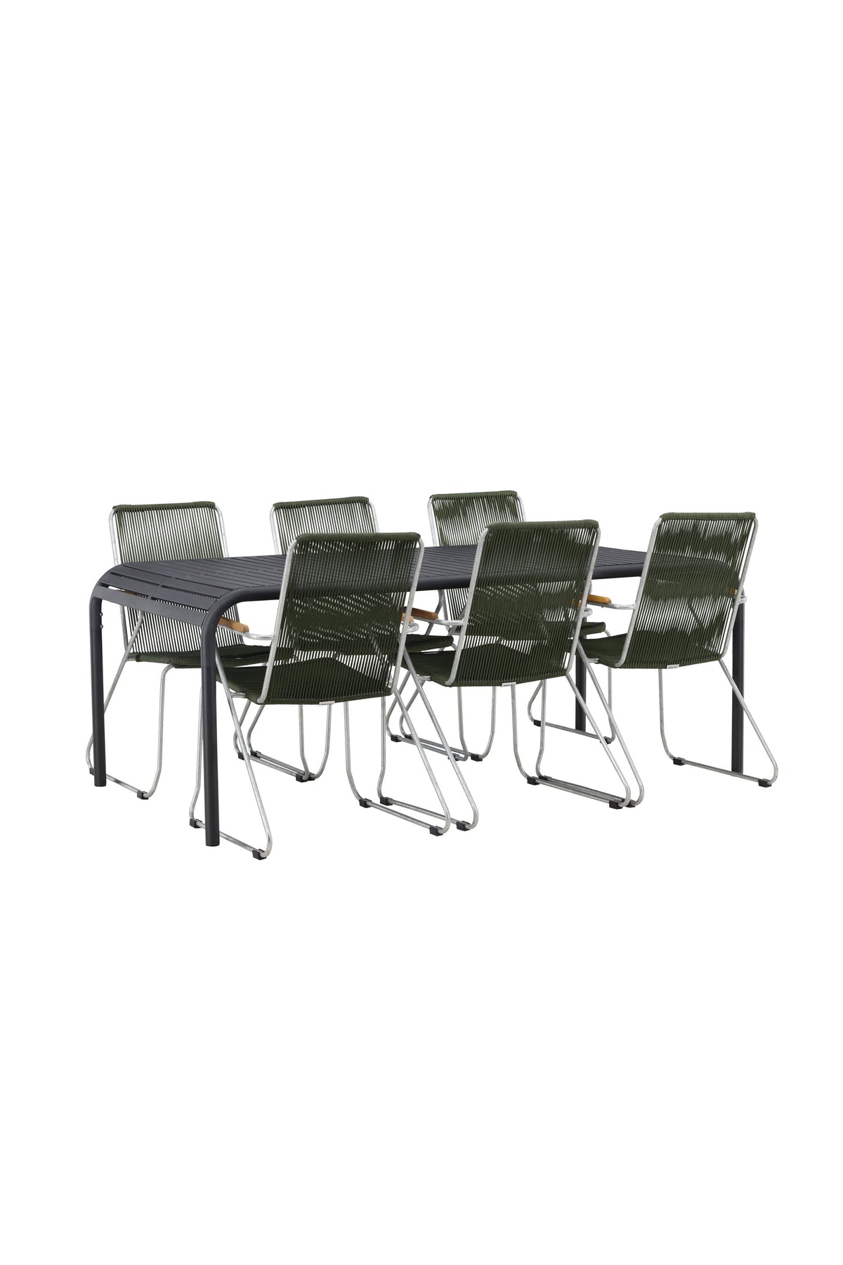 Borneo Matbord med Bois Stolarna – Bord: 75x200x100 Stol: 63x93x60