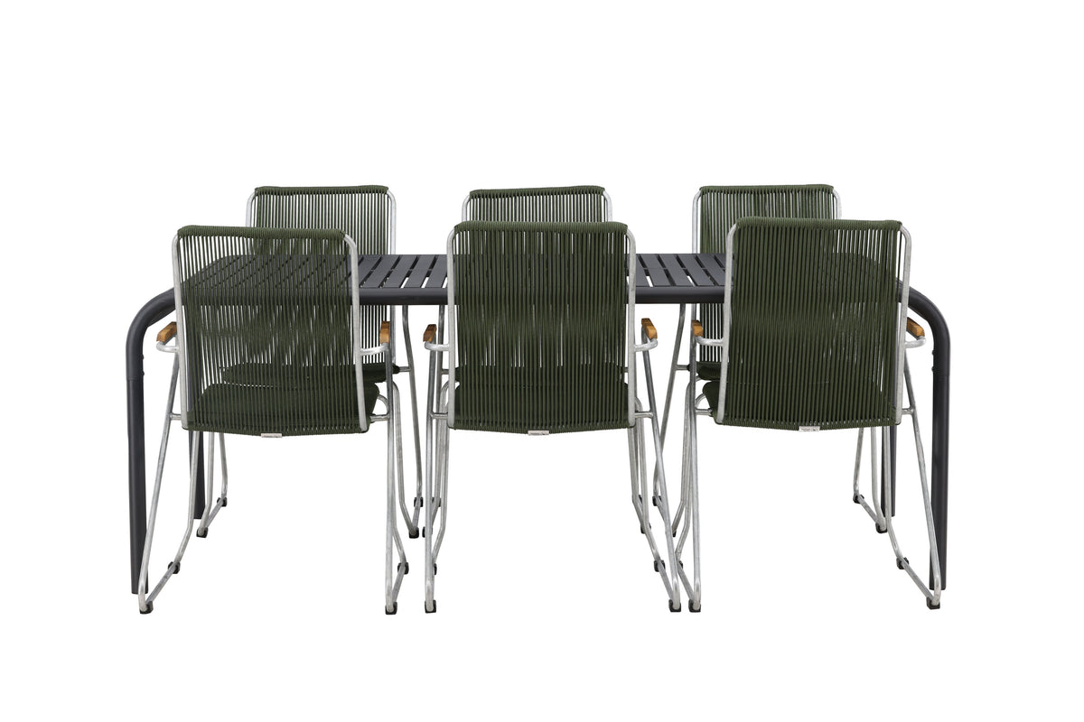 Borneo Matbord med Bois Stolarna – Bord: 75x200x100 Stol: 63x93x60