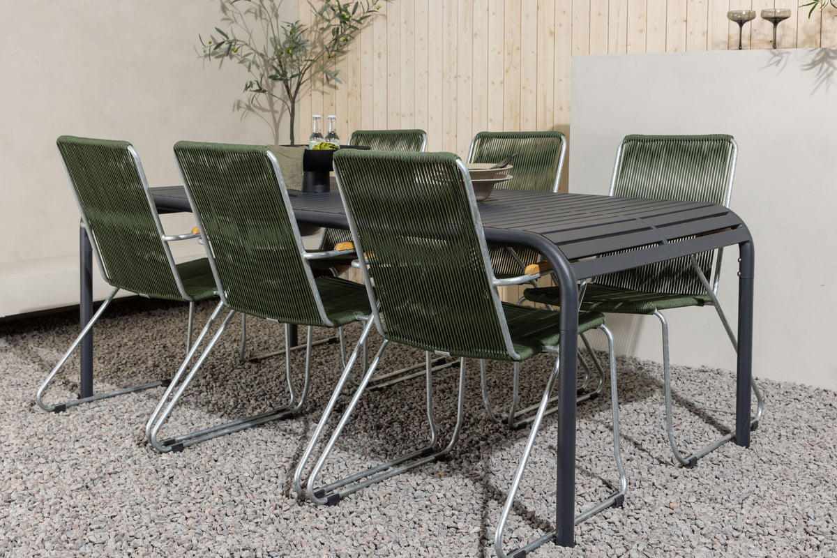 Borneo Matbord med Bois Stolarna – Bord: 75x200x100 Stol: 63x93x60