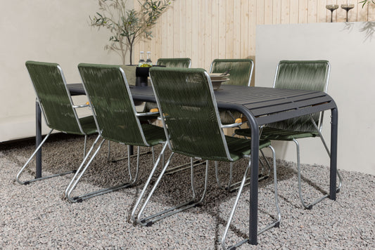Borneo Matbord med Bois Stolarna – Bord: 75x200x100 Stol: 63x93x60