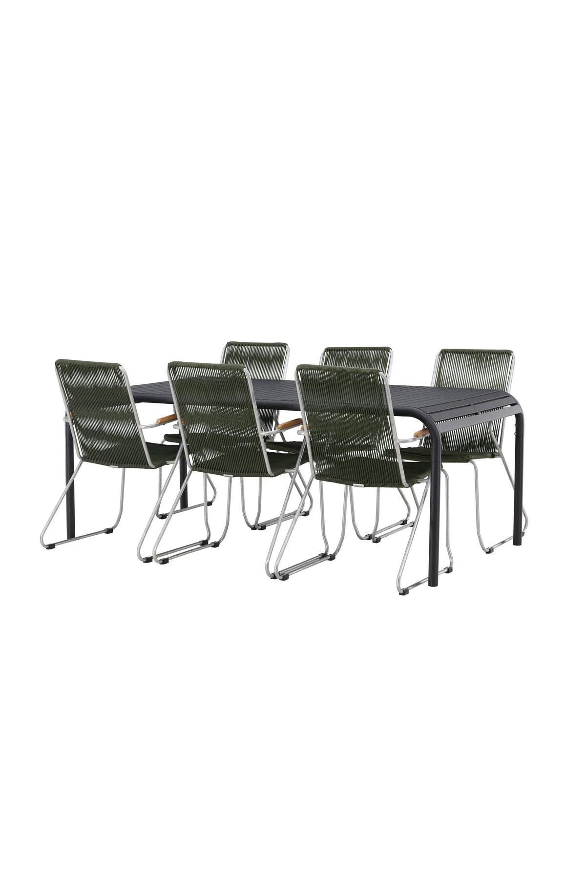 Borneo Matbord med Bois Stolarna – Bord: 75x200x100 Stol: 63x93x60