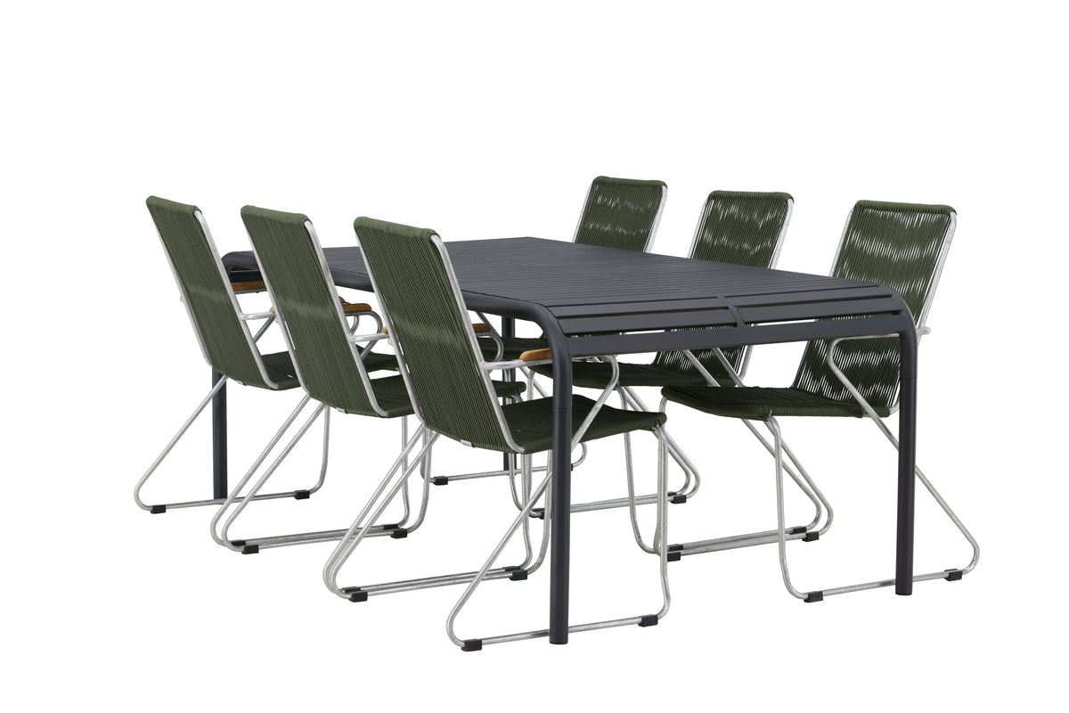 Borneo Matbord med Bois Stolarna – Bord: 75x200x100 Stol: 63x93x60