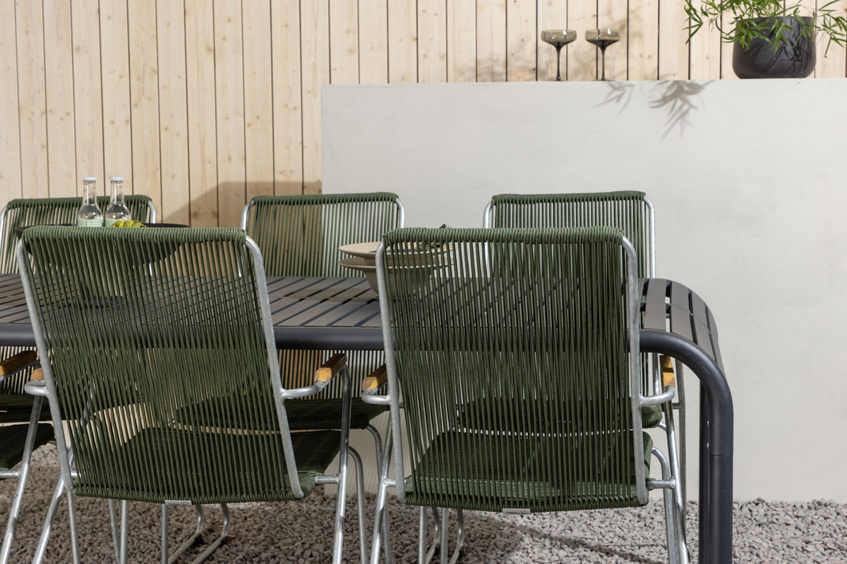 Borneo Matbord med Bois Stolarna – Bord: 75x200x100 Stol: 63x93x60