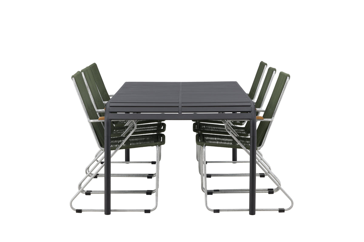 Borneo Matbord med Bois Stolarna – Bord: 75x200x100 Stol: 63x93x60