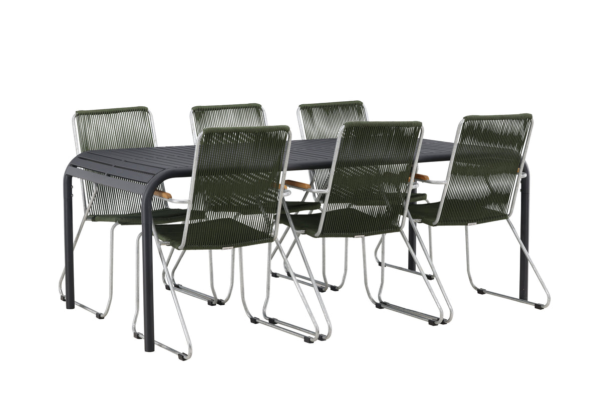 Borneo Matbord med Bois Stolarna – Bord: 75x200x100 Stol: 63x93x60