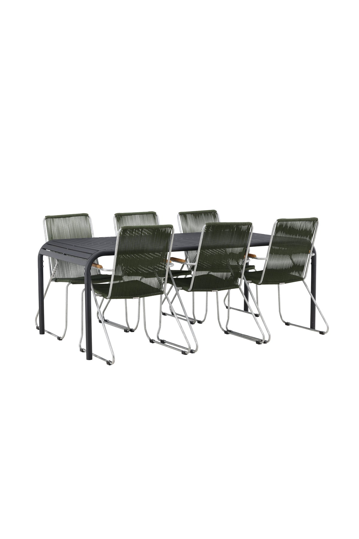 Borneo Matbord med Bois Stolarna – Bord: 75x200x100 Stol: 63x93x60