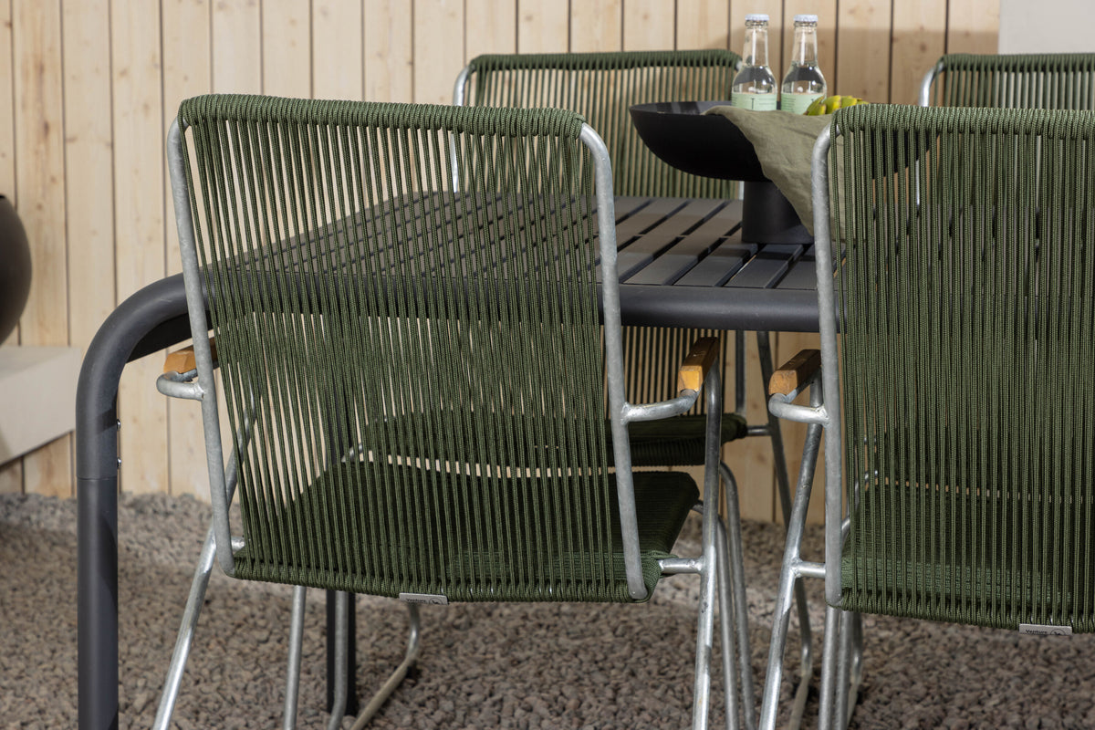 Borneo Matbord med Bois Stolarna – Bord: 75x200x100 Stol: 63x93x60