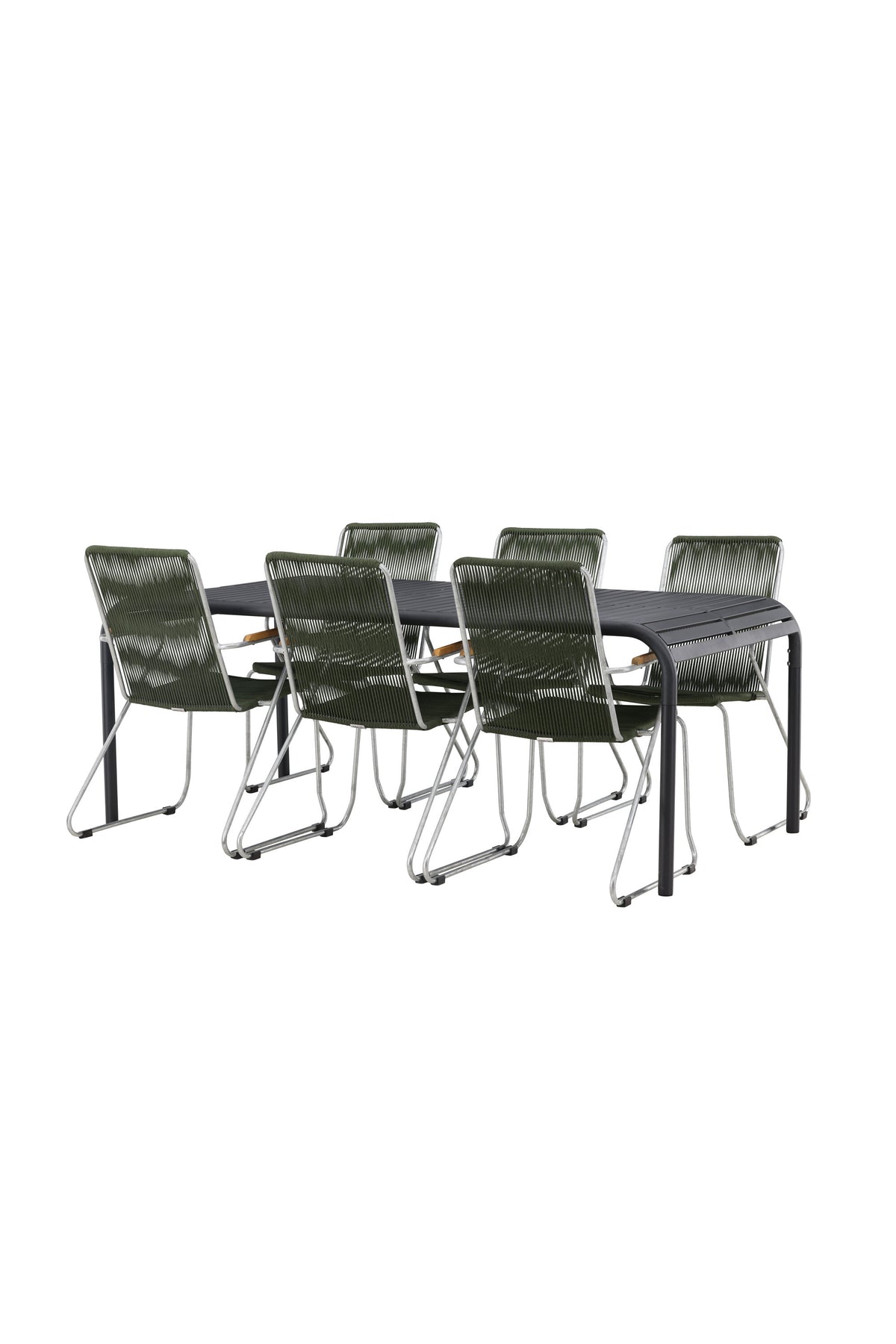 Borneo Matbord med Bois Stolarna – Bord: 75x200x100 Stol: 63x93x60