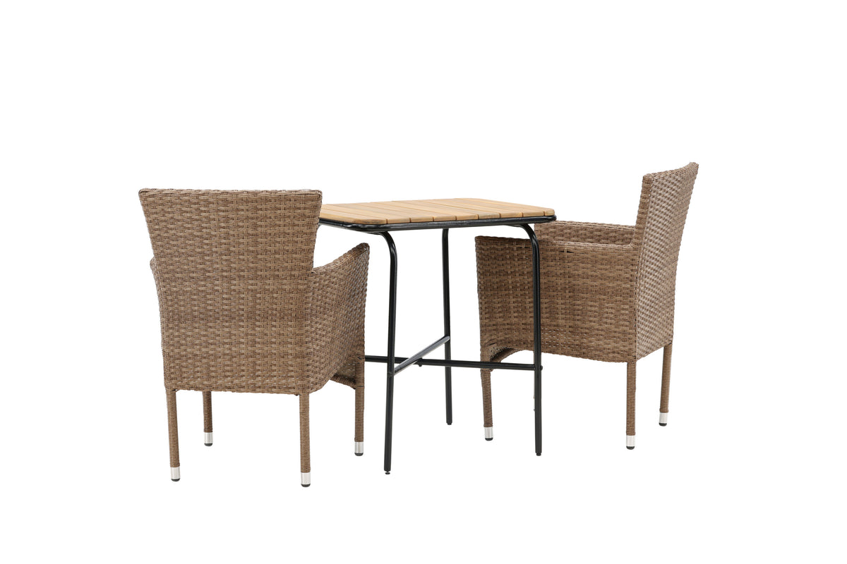 Holmbeck Rektangulär Matgrupp – Bord: 74x70x88 Stol: 60x86,5x58