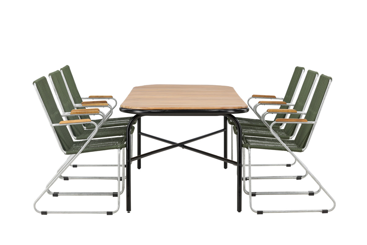 Holmbeck Matbord med Bois Stolarna – Bord: 75x200x90 Stol: 63x93x60
