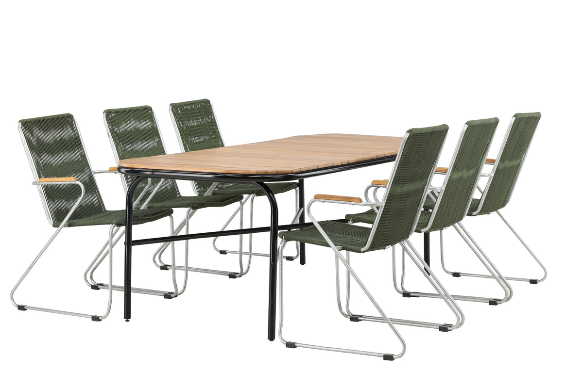 Holmbeck Matbord med Bois Stolarna – Bord: 75x200x90 Stol: 63x93x60