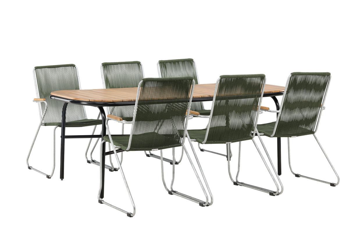 Holmbeck Matbord med Bois Stolarna – Bord: 75x200x90 Stol: 63x93x60