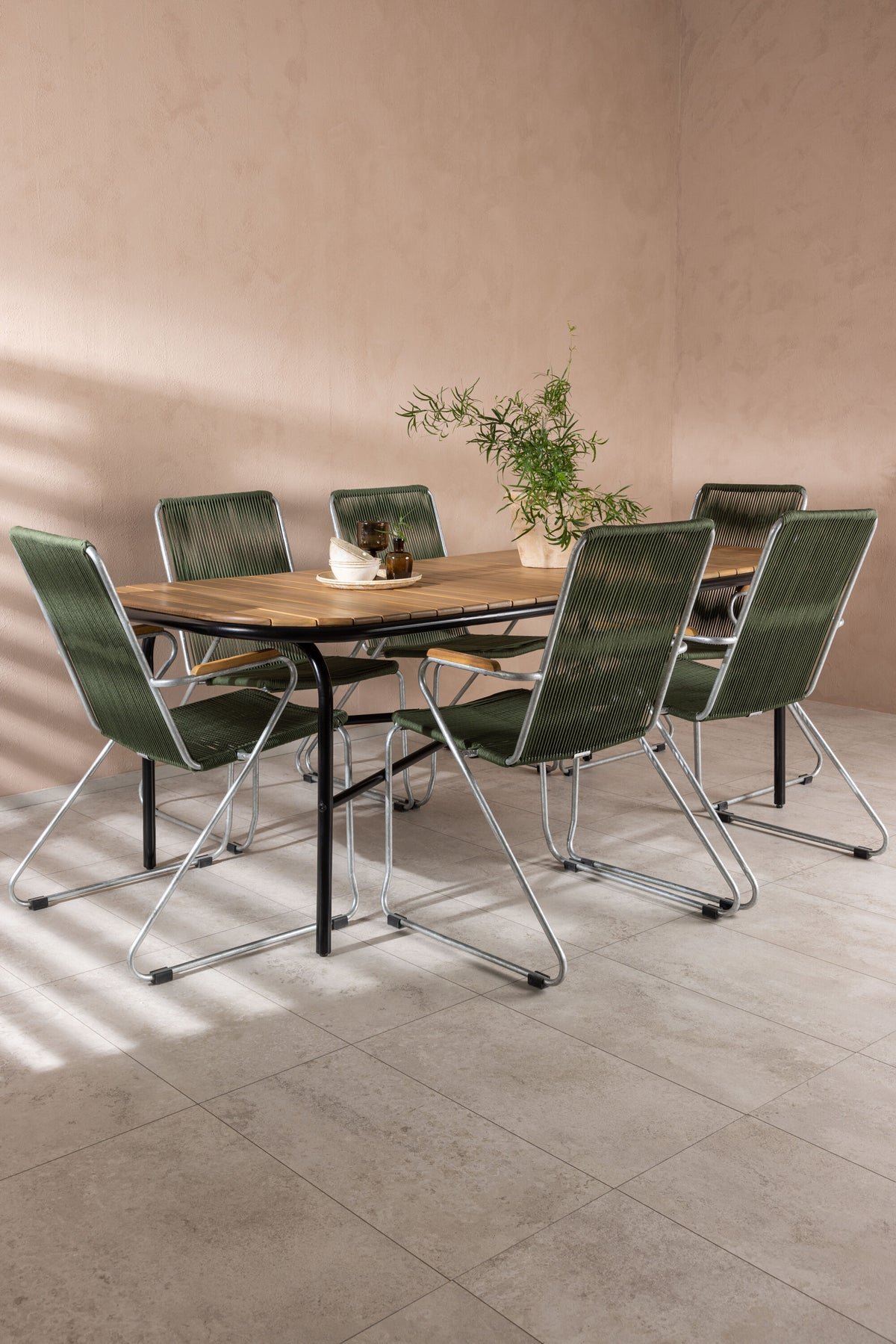 Holmbeck Matbord med Bois Stolarna – Bord: 75x200x90 Stol: 63x93x60