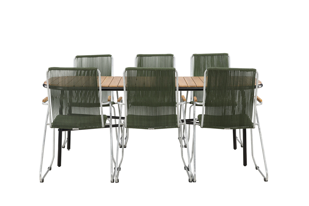 Holmbeck Matbord med Bois Stolarna – Bord: 75x200x90 Stol: 63x93x60