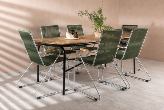 Holmbeck Matbord med Bois Stolarna – Bord: 75x200x90 Stol: 63x93x60