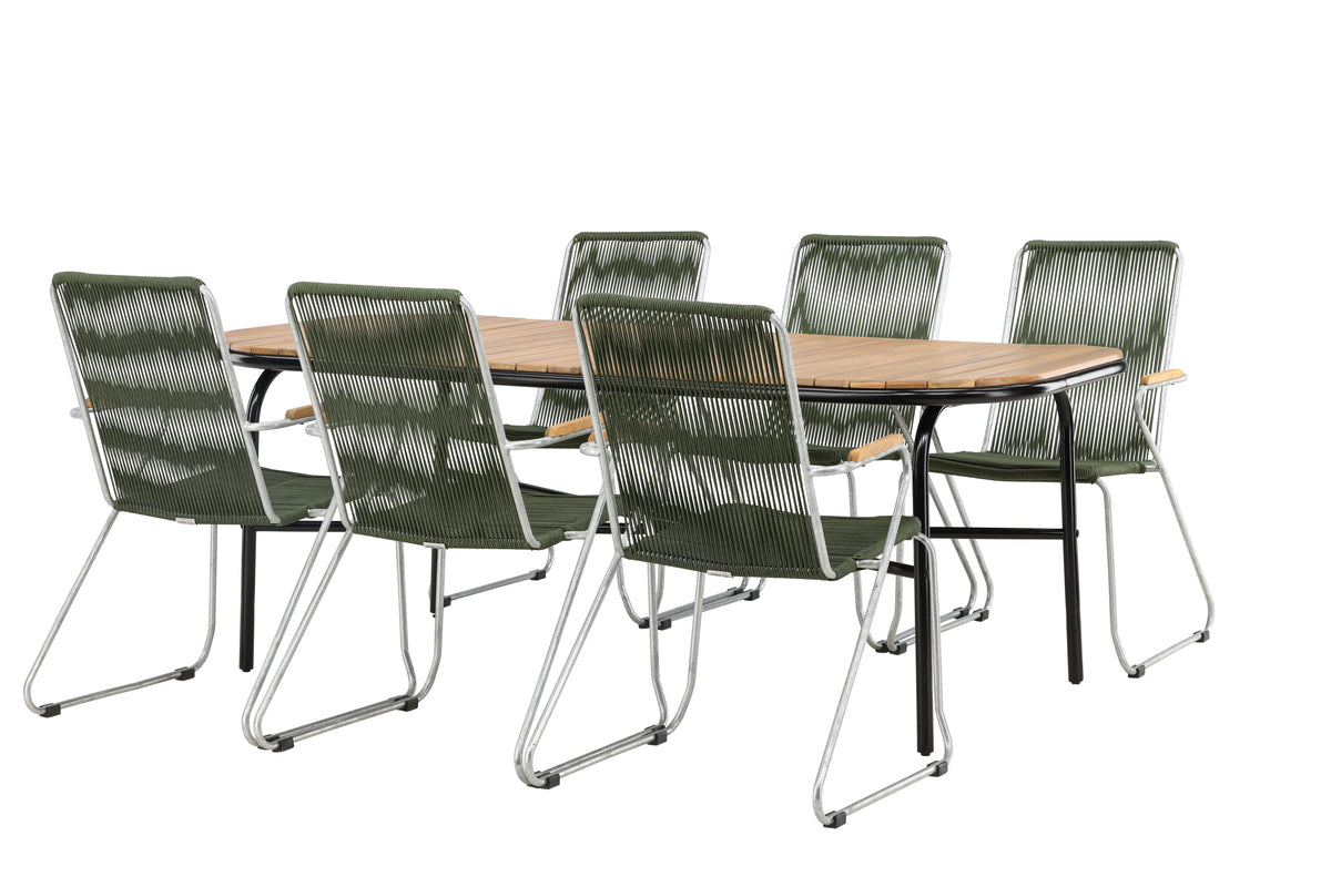 Holmbeck Matbord med Bois Stolarna – Bord: 75x200x90 Stol: 63x93x60