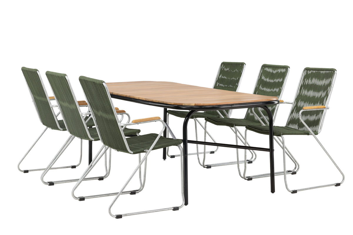 Holmbeck Matbord med Bois Stolarna – Bord: 75x200x90 Stol: 63x93x60