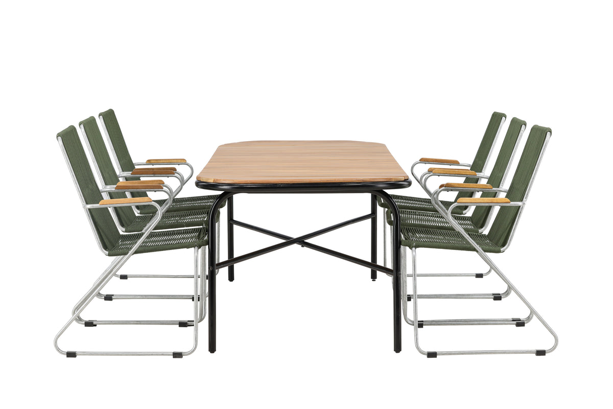 Holmbeck Matbord med Bois Stolarna – Bord: 75x200x90 Stol: 63x93x60