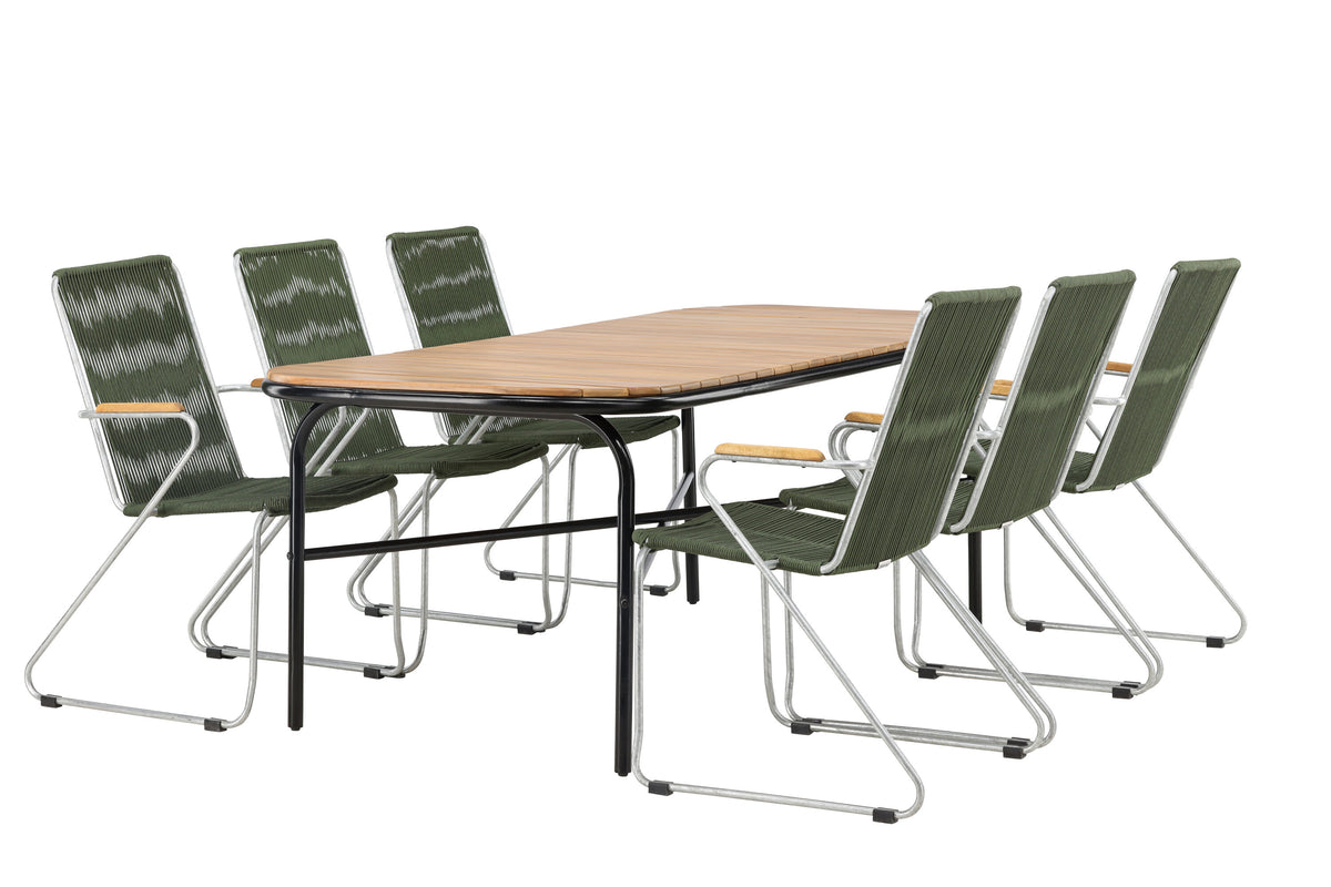 Holmbeck Matbord med Bois Stolarna – Bord: 75x200x90 Stol: 63x93x60