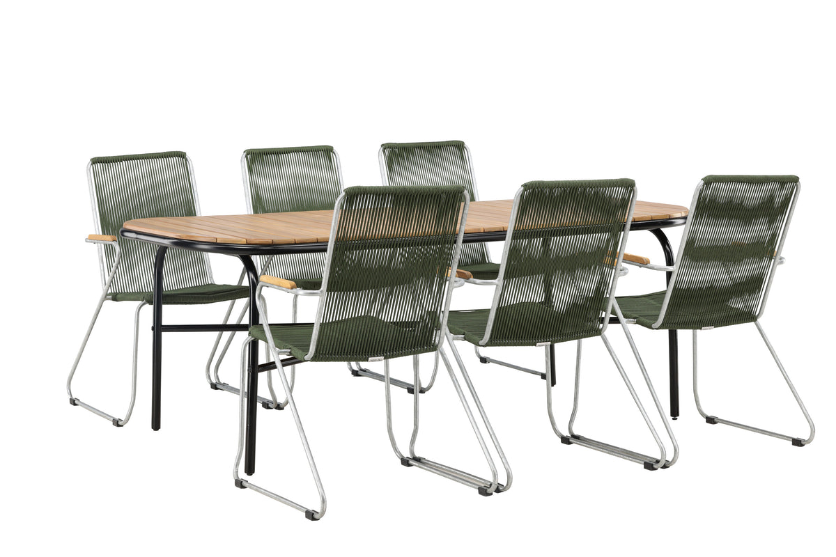 Holmbeck Matbord med Bois Stolarna – Bord: 75x200x90 Stol: 63x93x60